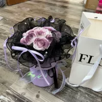 C16-Wumei Purple Ballet Bouquet+подарочный пакет