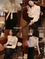 tinafairy Korean Shirts Womens Two 2021 New Western Style Fashion Design Sensation Niche White Shirts