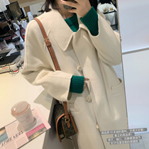 tina cashmere coat ladies 2020 new winter Moonlight White high end temperament woolen coat
