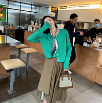 tinafairy 2021 spring new cardigan sweater coat womens full wool coat early spring thin wool sweater