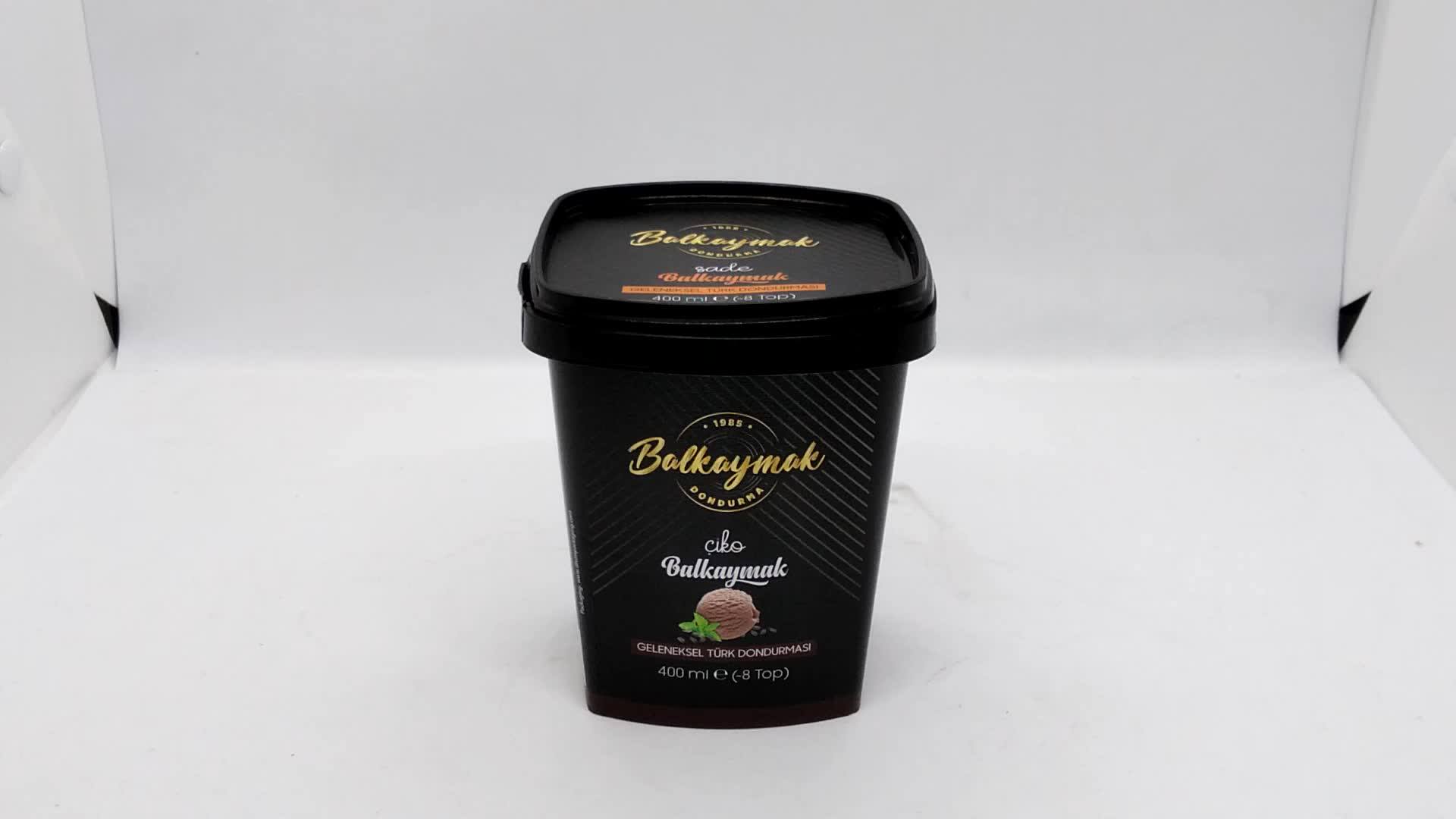 D400 Special Design 400ml Tamper Evident Pp Iml Tub & Pp Iml Lid For