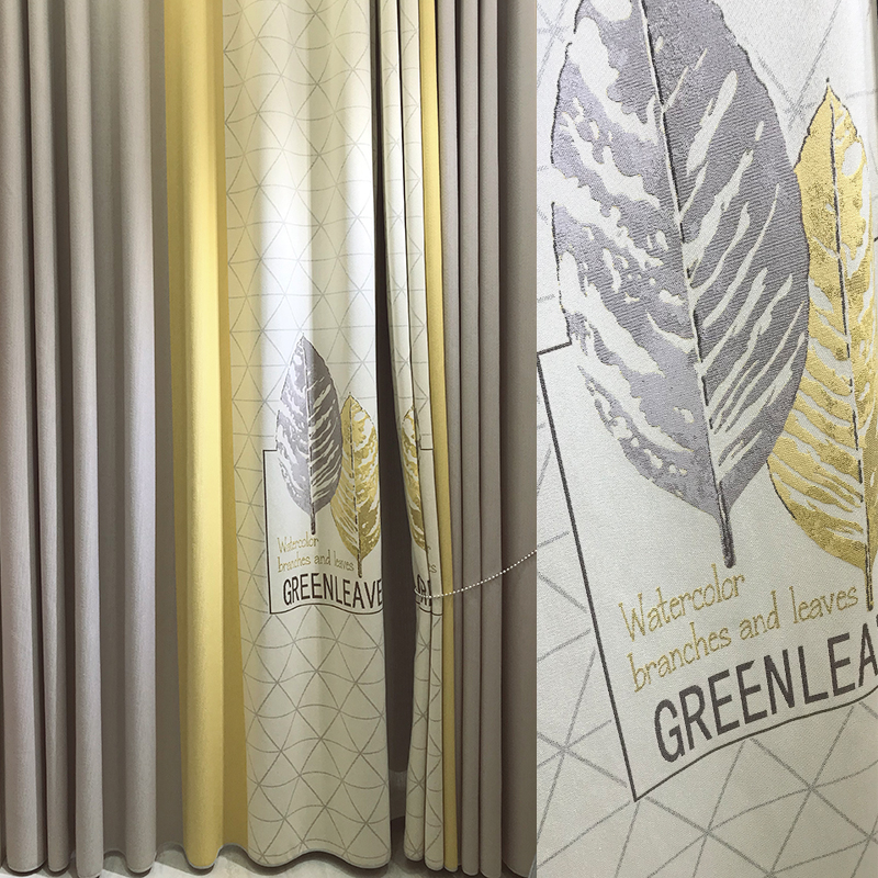 Curtains 2021 new Nordic minimalist seamless stitching living room bedroom balcony full shading high-end light luxury cotton and linen