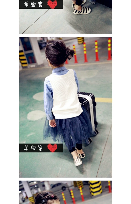 Yang Baojia 2015 mùa thu mới quần áo trẻ em cô gái áo sơ mi dài tay giản dị Hàn Quốc - Áo sơ mi