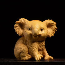 Small leaf boxwood carving home accessories living room decoration creative carving crafts handlebar animal ornaments koala