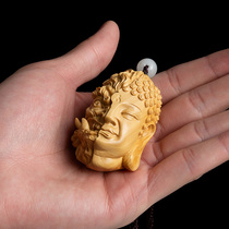 Small Leaves Yellow Poplar Wood Sculptures With Pendant handiwork Men carry the play handlebar to the statue Lord of the Rover