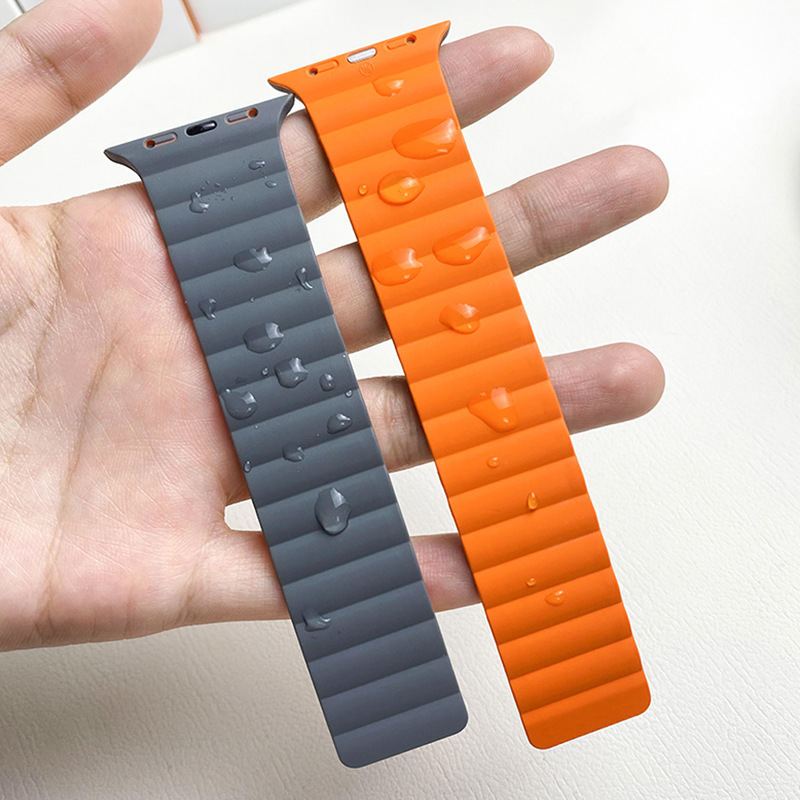 Apply for iwatch iwatch8 strap silicone magnetic absorption AppleWatch7 6 se 5 4 generation new models