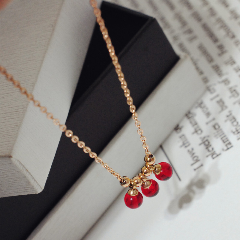 Hàn Quốc vàng hồng hạt vàng titan vòng chân vàng 14K không gây dị ứng không phai nữ mới hoang dã - Vòng chân vòng chân titin ko gỉ