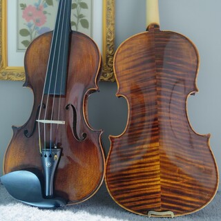 Purely handmade solid wood adult performance violin 4/4 imported material single board tiger skin pattern ebony pieces specially