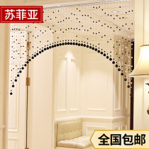  Crystal bead curtain finished product partition entrance door curtain Crystal curtain curved bedroom aisle hanging semi-hanging curtain free of punching