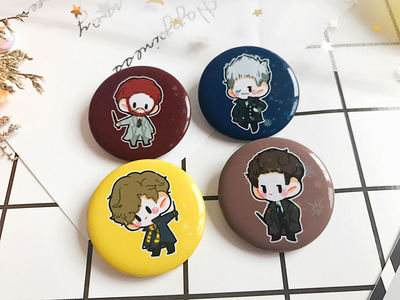 Where can I find the Scamander brothers GGAD badge fan merchandise and Newt Theseus HP animals on FB