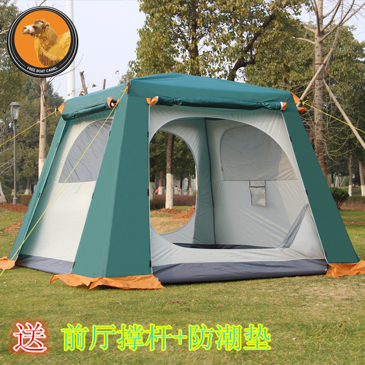 Desert camel tent outdoor 3-4 people automatic camping 5-6 people camping thickened double layer sunscreen rainproof