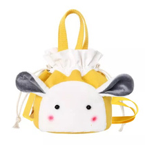 Original bouquet Bouquet Lip Satchel Lady Bucket Shaped Canvas Hand Bag Lunchbox Mini Girl Single Shoulder Bag