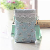 Summer new cloth bag big screen mobile phone bag Girl fresh 6 inch hanging neck with zero money inclined satchel bag phone bag