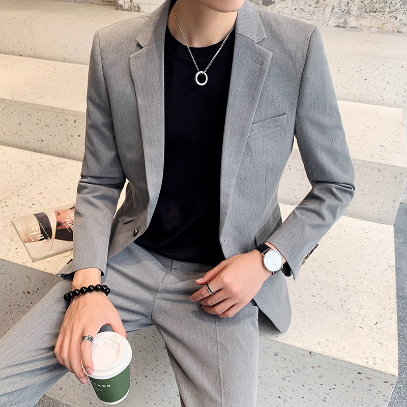 2020 Summer Trend mùa xuân / Casual Suit Suit Đàn ông Slim Hàn Quốc Version trẻ Handsome Suit nhỏ Groom Wedding Dress