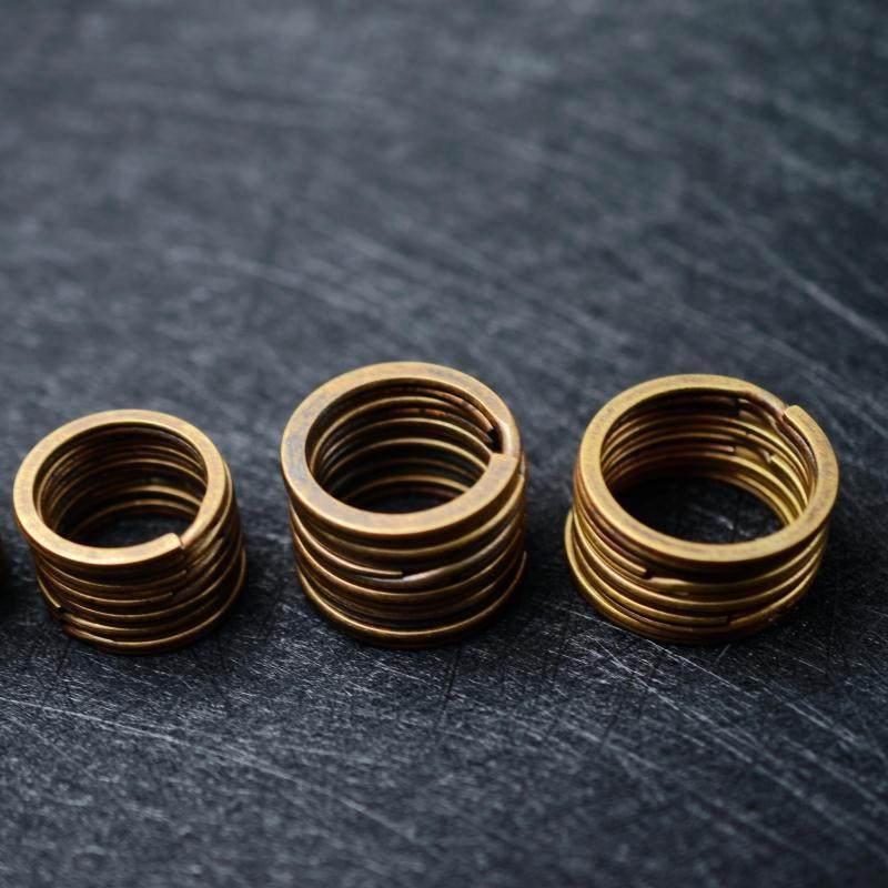 Vintage pure copper brass key ring copper ring buckle Handmade leather DIY accessories Big butler copper ornament brass jewelry