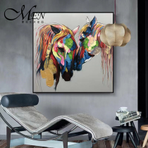 Big Fen Oil Painting Village Pure Hand-painted Oil Painting American Animal Horse Decoration Painting Modern Brief Abstract Living Room Xuanguan Mural Painting