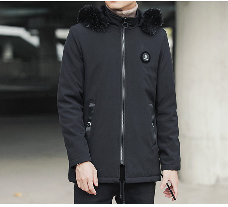 2018 mùa đông mới anh chàng áo dài cotton trẻ trung thời trang giản dị có thể tháo rời áo khoác dày áo bomber nam