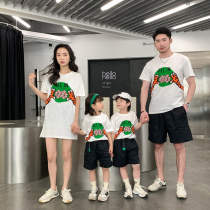 Fried Street Kiss pro Summer clothes a family of three tiger t-shirts Men and women Boy Tide Cool Tiger Claw Hair Chaelic Woman Dress Foreign Gas