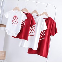 Pro-sub-mount summer clothing 2022 new tide family of three-four-mouth newborn baby harater mother woman dress foreign air short sleeve t-shirt