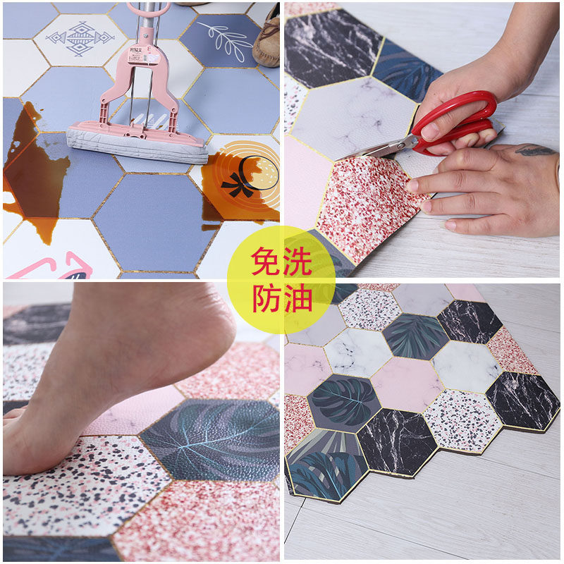 Scrubable carpet door mat entry door entry door pvc foot pad leather carpet household kitchen disposable non-slip mat