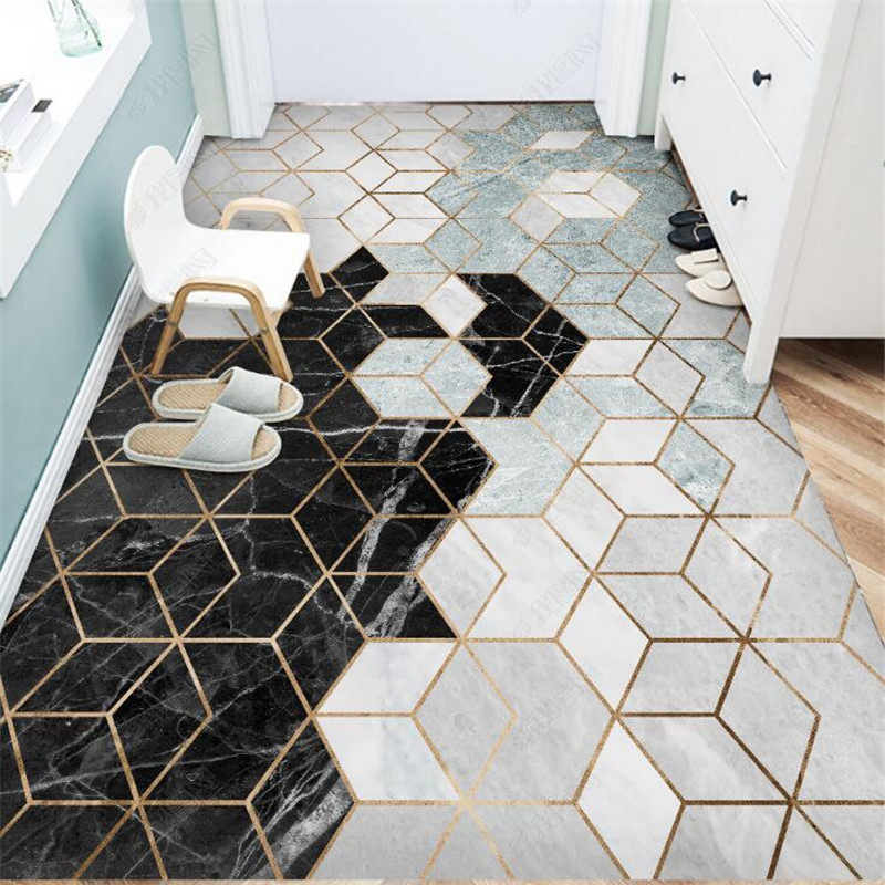 Entrance door Entrance Doormat can cut doormat Kitchen Chinese bed Lower home Erasable Anti-Slip Splicing Free Wash-Taobao