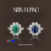 Colombian Emerald 925 Silver Royal Blue Ring