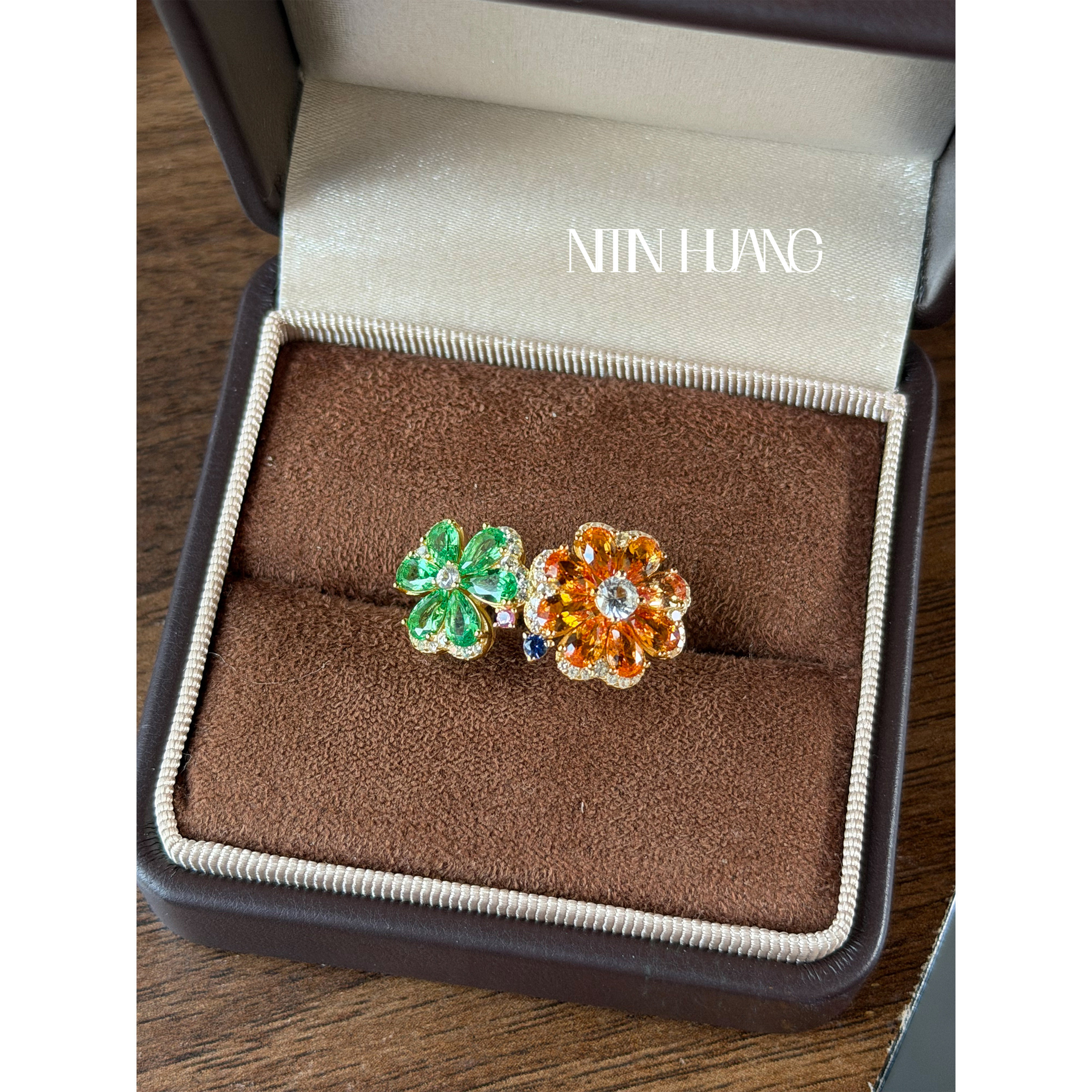 Cultured Yellow Sapphire High Fashion Flower Ring