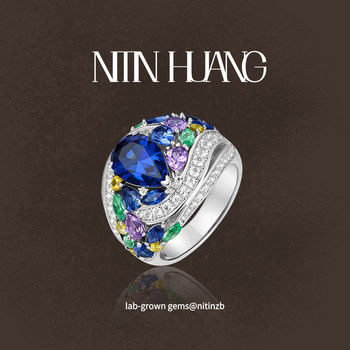 Cultured sapphire ring colored sapphire