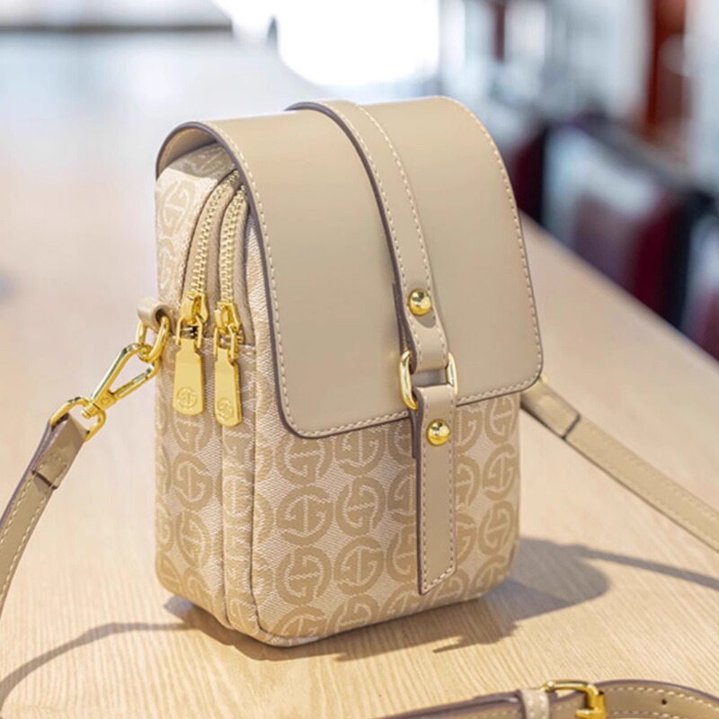 American Genuine Mk Jessie Leather Mobile Phone Bag for Women 2026 New Small Bag Versatile Summer Shoulder Crossbody Bag