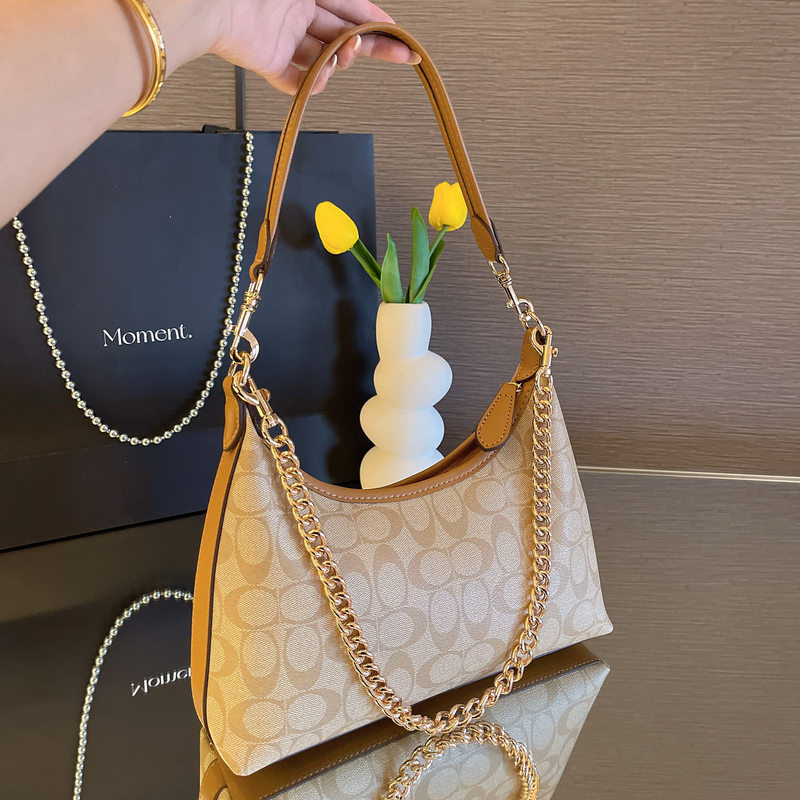 American Genuine Mk Jessie Leather Bag for Women, 2026 New Model, Chain Crescent Bag, Underarm Bag, Crossbody Bag