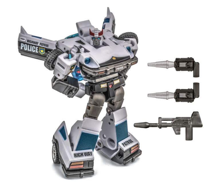 Deformed NA small proportion G1 transparent version of King Kong police car smoke screen blue thunderbolt new boxed reprint spot