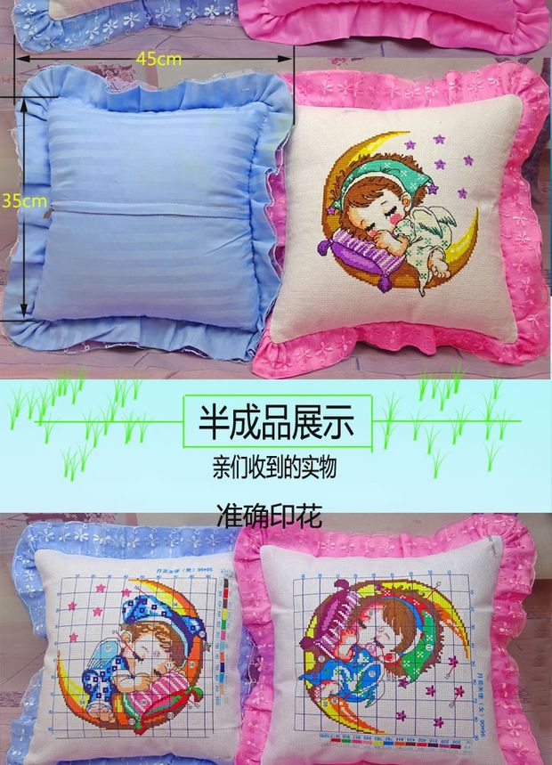 Mới đặc biệt cung cấp chéo khâu gối chính xác in cặp vợ chồng hai con lợn đệm phim hoạt hình duy nhất gối kê lưng văn phòng
