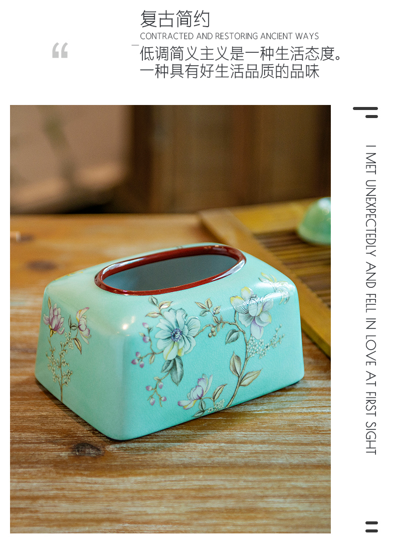 American tissue boxes sitting room tea table of the new Chinese style high temperature ceramic famille rose smoke box between example use the receive the case of a home stay facility