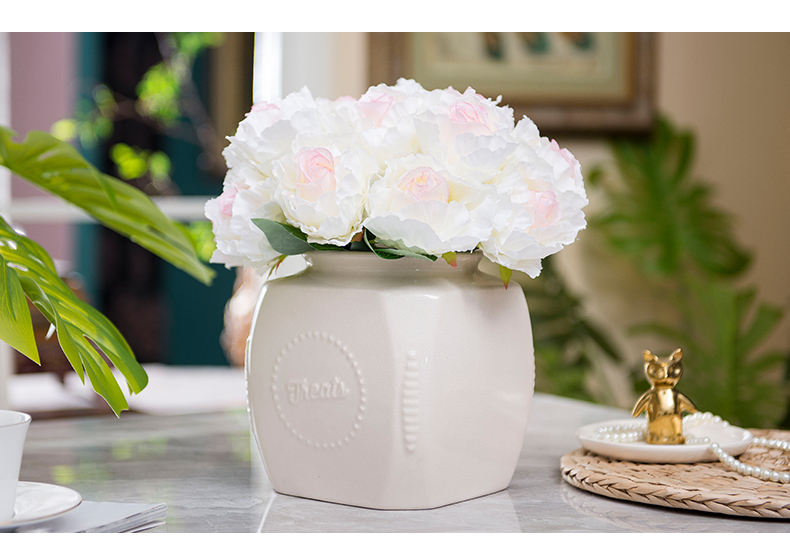 European simple ceramic vase furnishing articles sitting room flower arranging new home decoration small pure and fresh and dried flowers, flowers