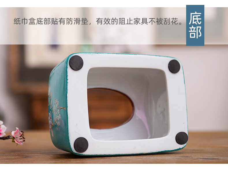 Tissue boxes sitting room tea table artical desktop boxes ceramic household smoke box restaurant decorative paper box