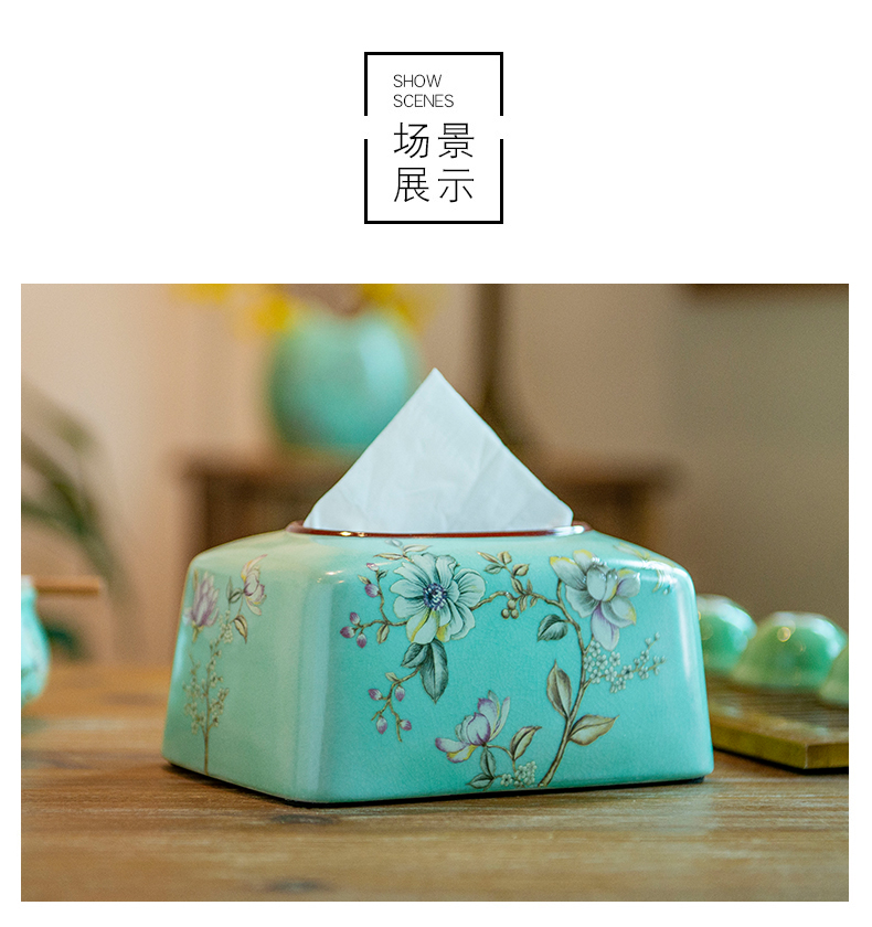 American tissue boxes sitting room tea table of the new Chinese style high temperature ceramic famille rose smoke box between example use the receive the case of a home stay facility