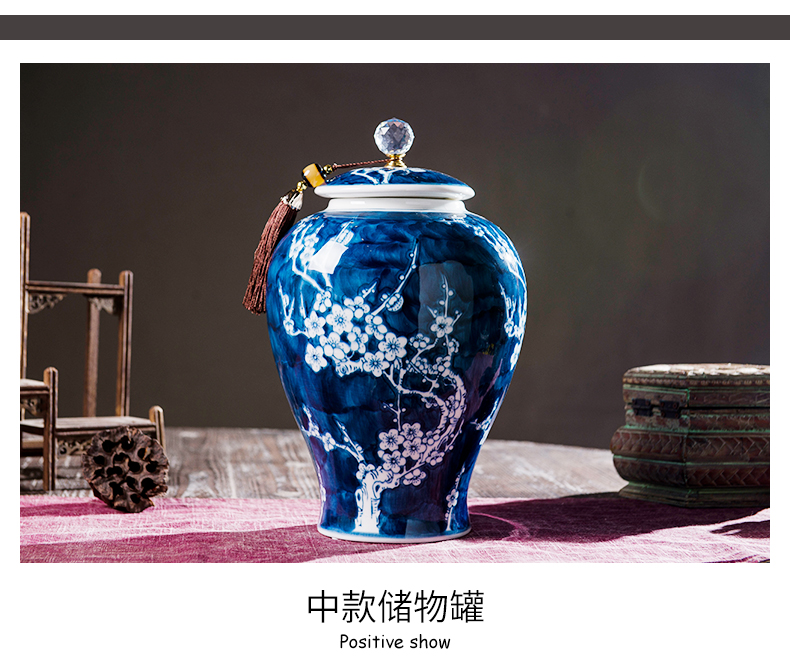 Ceramic hand - made storage tank furnishing articles of new Chinese style example room sitting room porch decoration name plum flower pot general furnishing articles