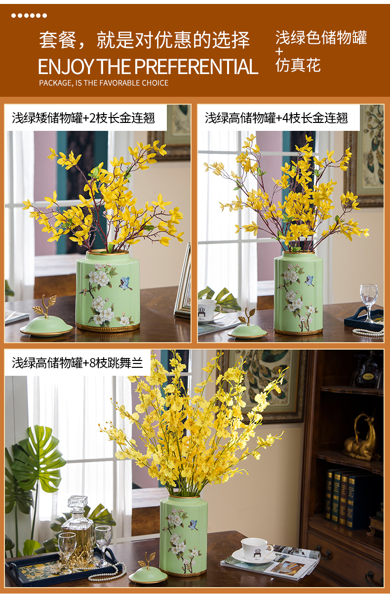 The Original European ceramic vase simulation flower flower, dried flower, flower implement American home sitting room adornment is placed in the New Year