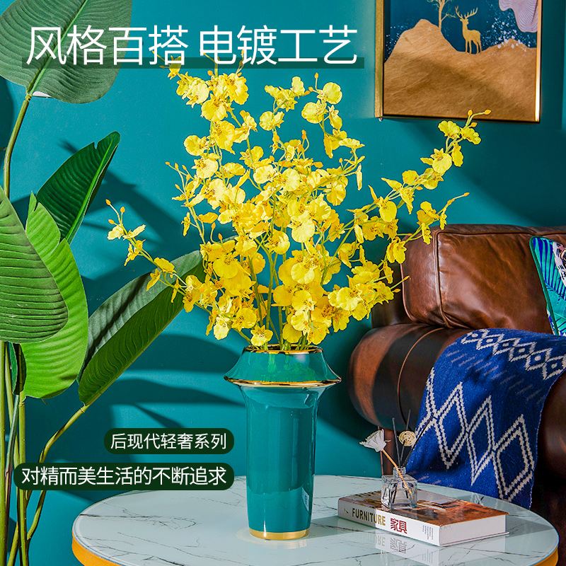 Light and decoration ceramics blackish green vase furnishing articles ideas of new Chinese style porch decorate the living room table dry flower, flower implement