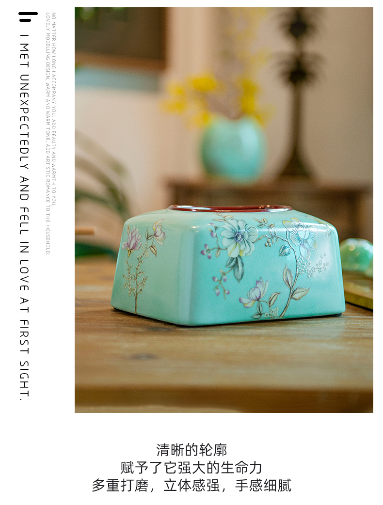 American tissue boxes sitting room tea table of the new Chinese style high temperature ceramic famille rose smoke box between example use the receive the case of a home stay facility