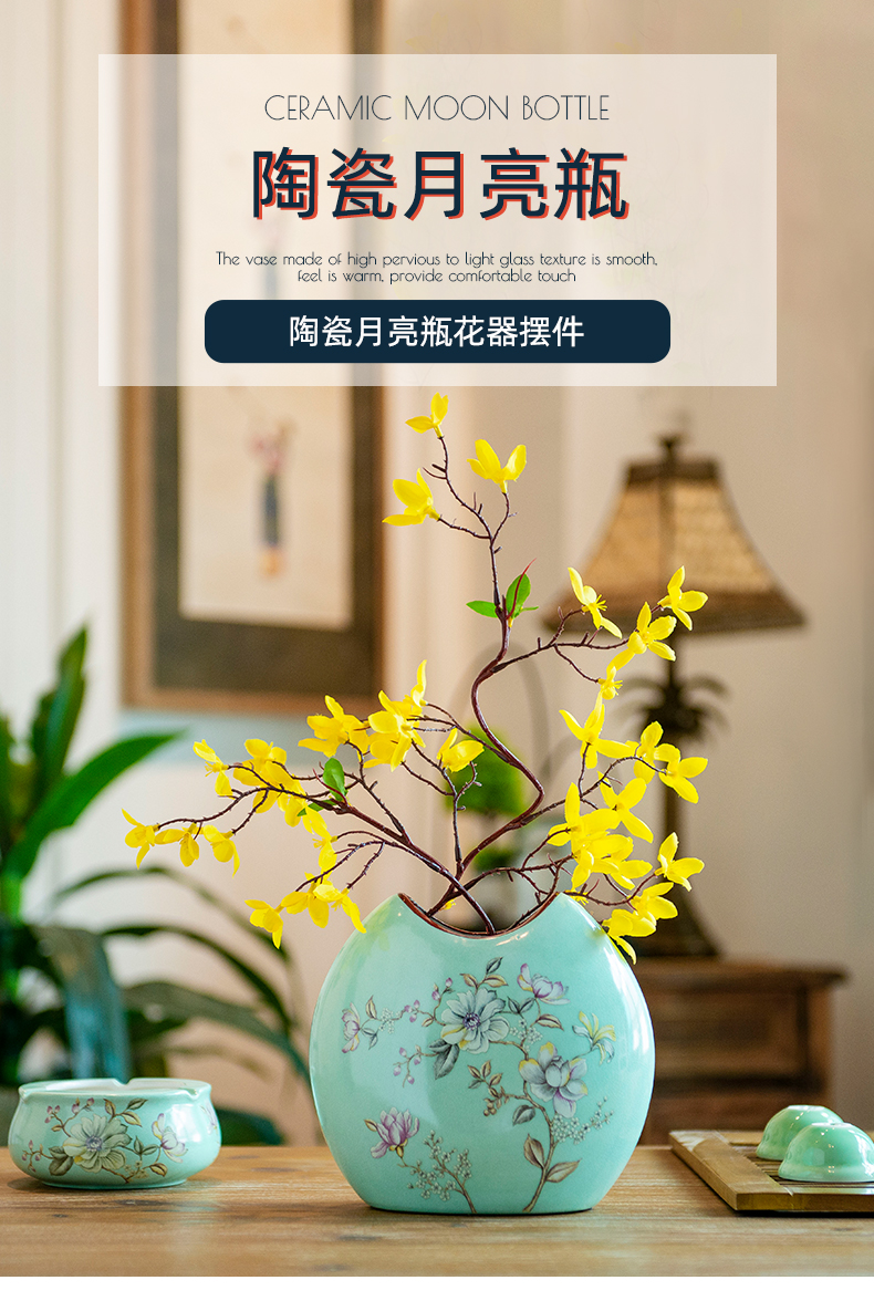 American ceramic vases, new Chinese style pastel flower arranging dried flowers flowers hydroponic flower implement the sitting room porch place decoration