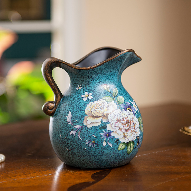 European rural floret bottle milk pot sitting room desktop flower arranging flowers ceramic dried flower simulation flowers floral suit furnishing articles