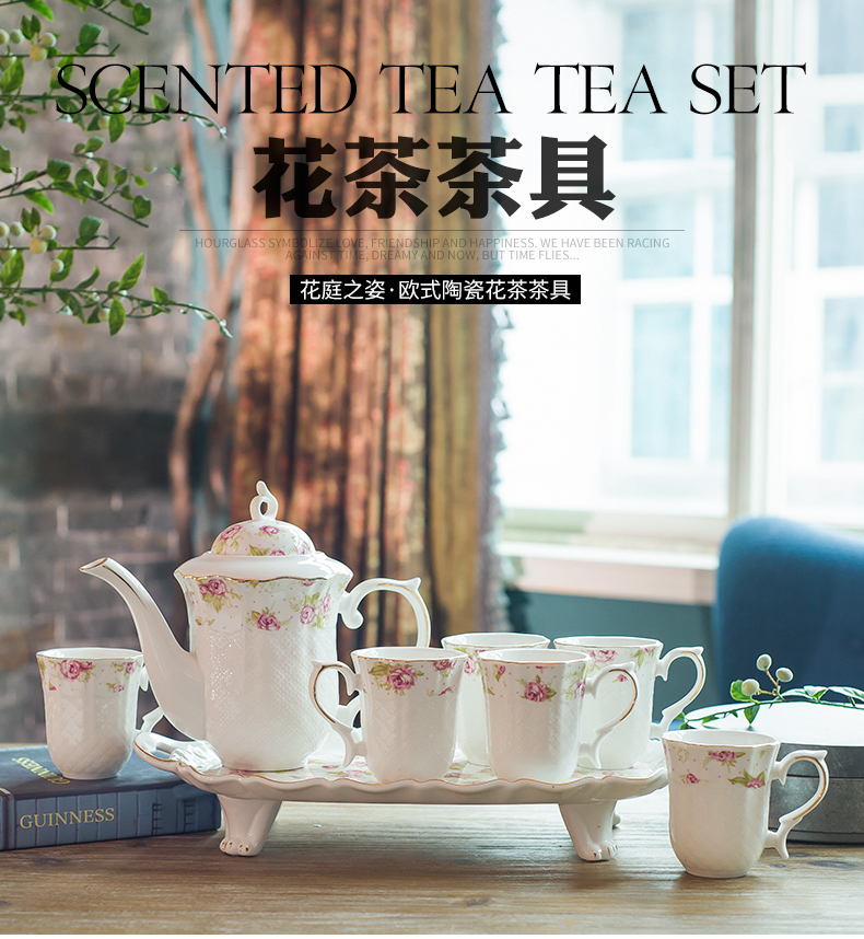 European coffee cup suit creative contracted English afternoon tea tea sets red cup dish of ceramic tea set