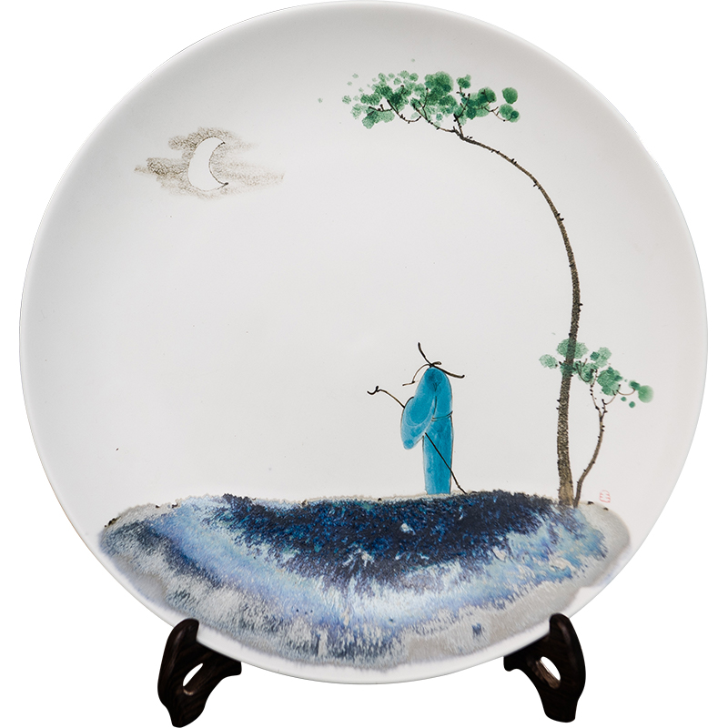 Chinese hand - made decorative plate of creative furnishing articles sitting room porch ark, jingdezhen ceramics handicraft decorative plate