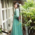 Cotton and linen 2018 mùa thu mới văn học retro cổ áo Hanfu cải tiến ren dài trench coat Áo khoác mỏng nữ áo khoác thể thao nữ Trench Coat