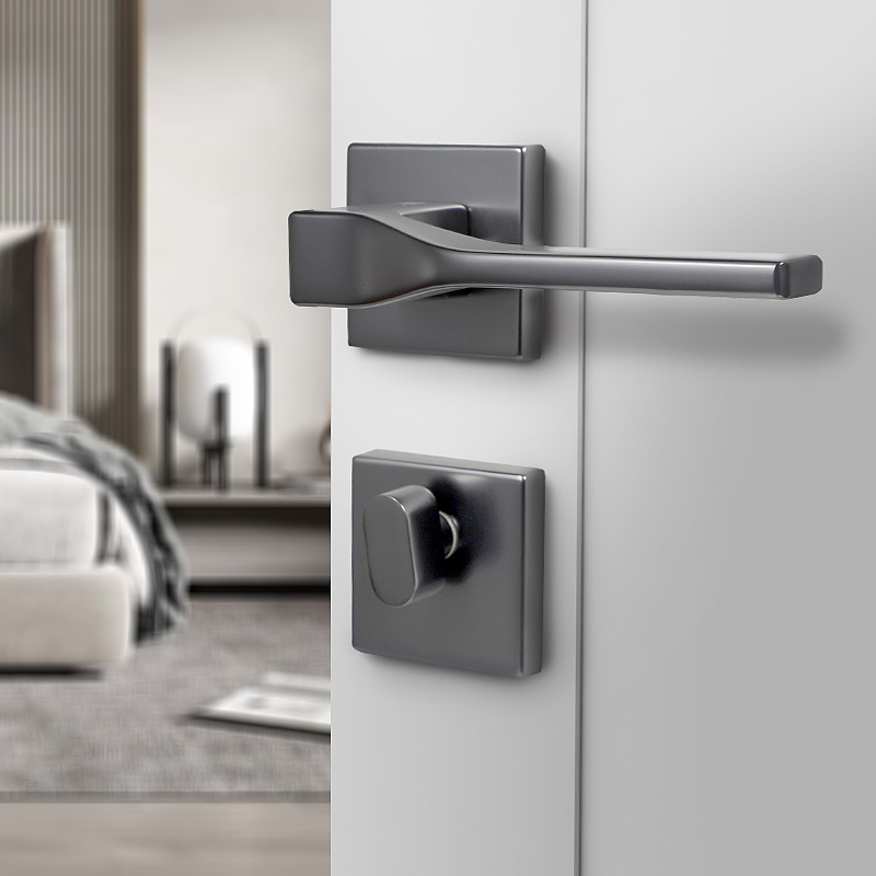 Famous door mute Nordic wind door lock indoor bedroom mute magnetic suction post-modern minimalist door lock gold black door lock