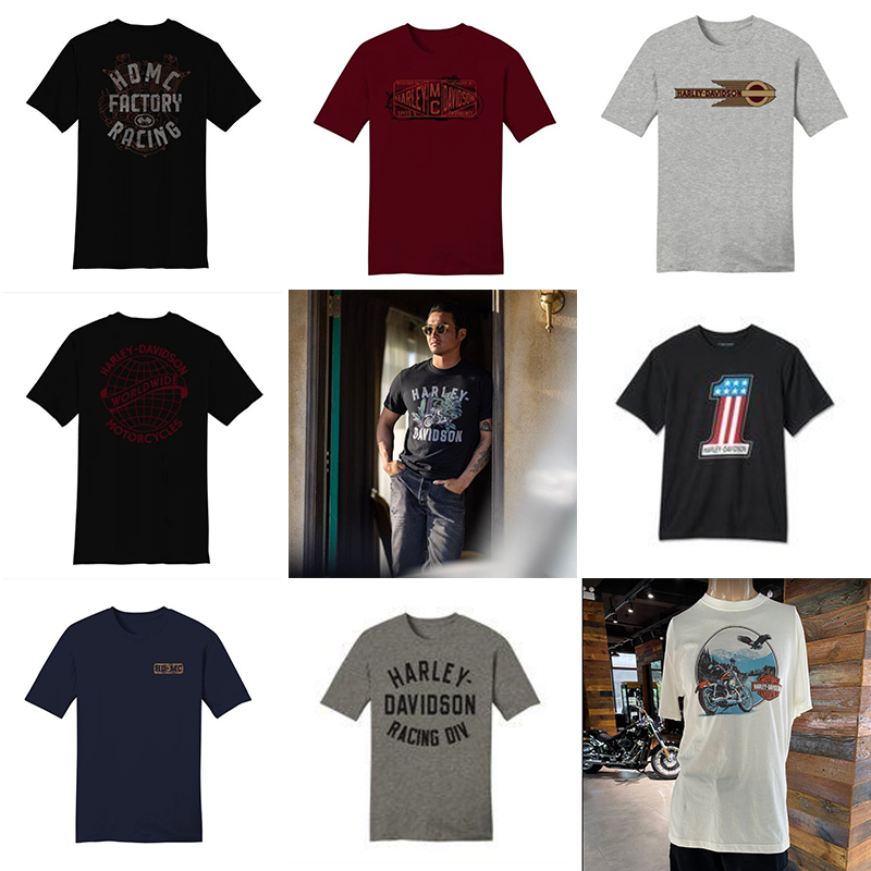 Harley-Davidson T-Shirt Motorcycle Riding Short-Sleeved Casual Men's Shirt Round Neck Top Summer Harley-Davidson T-Shirt Motorcycle Riding Short-Sleeved Casual Men's Shirt Round Neck Top Summer