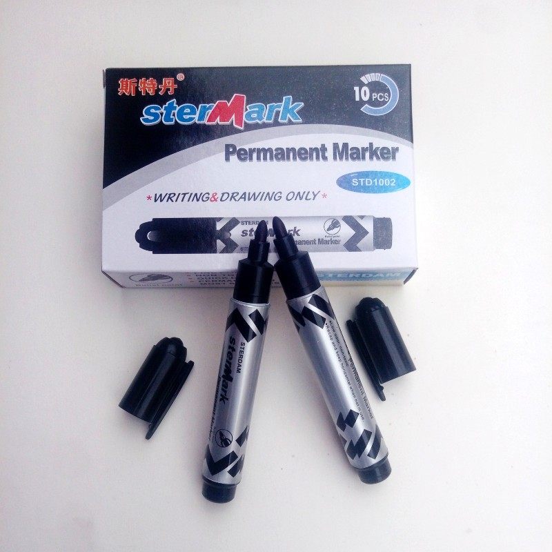 Stetan big head oily debit pen coarse head rub not dropping logistic pen large head express pen waterproof non-erasable black