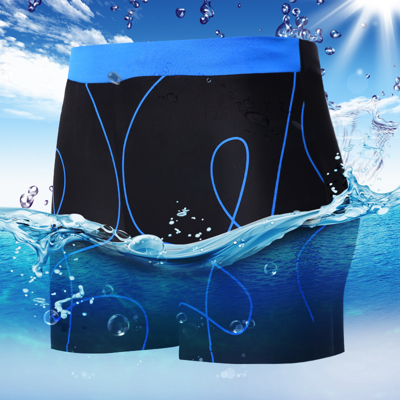 The new men's swimsuit flat angle swimming trunks can be tied at the waist style simple and generous fashion hot spring swimming men's swimming trunks