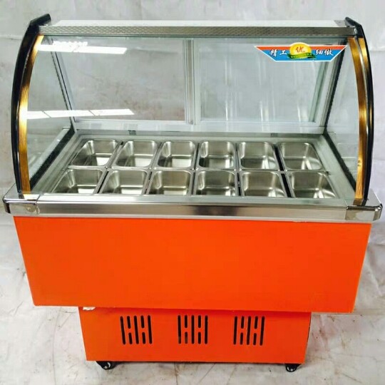 Night market new Henan province ice porridge cabinet four fruit soup display cabinet cooked duck neck preservation refrigerated cabinet national joint guarantee